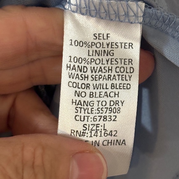 She + Sky Light Blue V-Neck Blouse - Picture 5 of 5